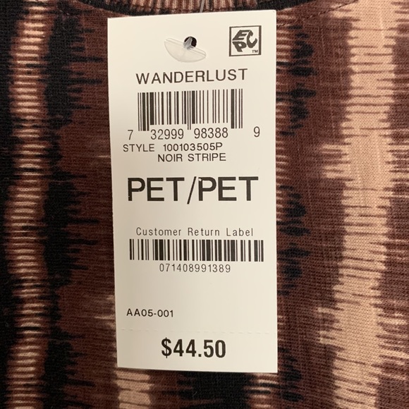 International Concepts. Black/Brown Striped top. Size PP. - Picture 3 of 4